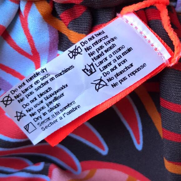 Maaji Bouquet Ebony Brown Reversible Puff Sleeve Crop Bikini Top - Picture 13 of 13